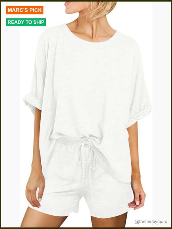 Other - Oversized Short Sleeve Tee and Drawstring Shorts Lounge Set Size Small